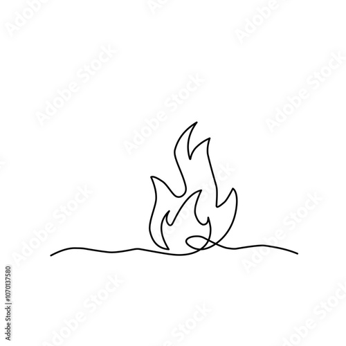 Fire one line drawing 