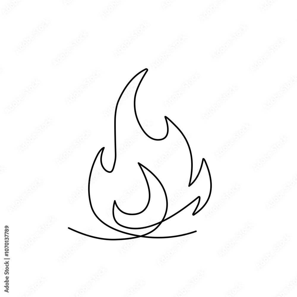 Fire one line drawing Fire one line drawing