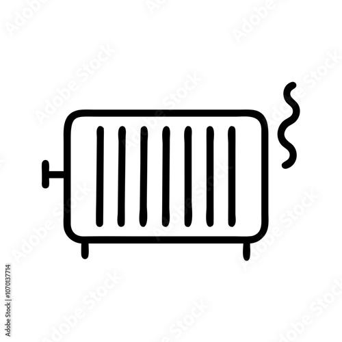 Radiator icon representing heating systems and warmth in residential buildings