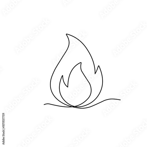 Fire one line drawing 