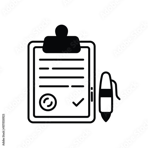 Employment Contract vector icon stock illustration