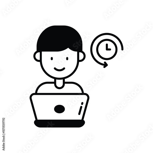 Full-time Job vector icon stock illustration