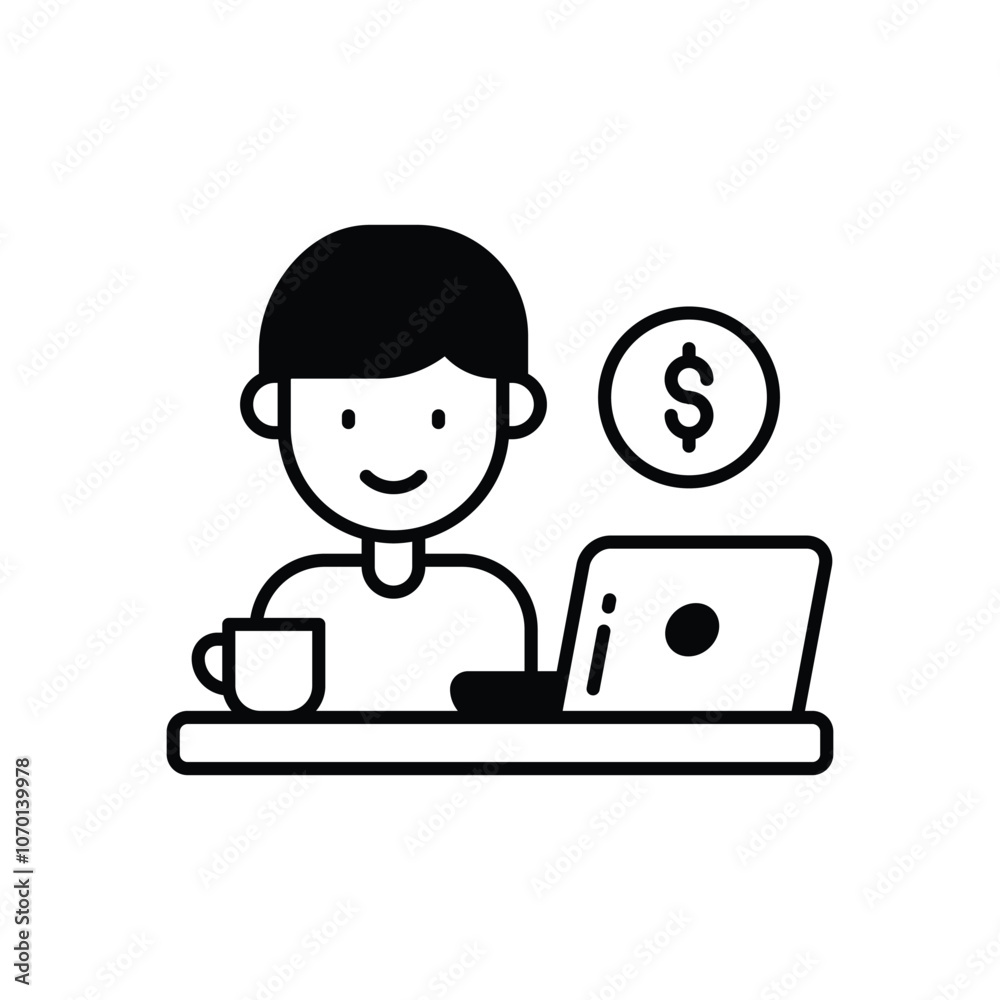 Freelancer vector icon stock illustration Freelancer vector icon stock illustration