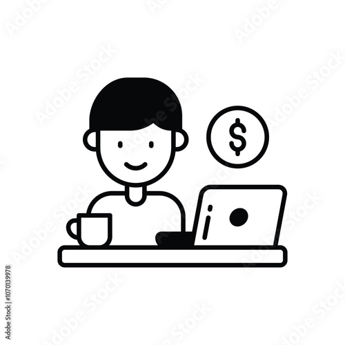 Freelancer vector icon stock illustration