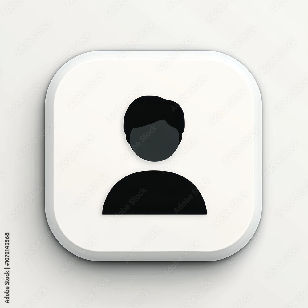 Minimalist user profile icon on white background Minimalist user profile icon on white background