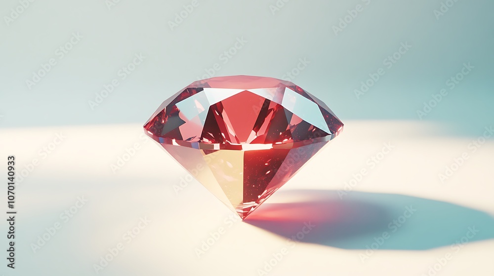 Realistic ruby illustration red diamond Realistic ruby illustration red diamond