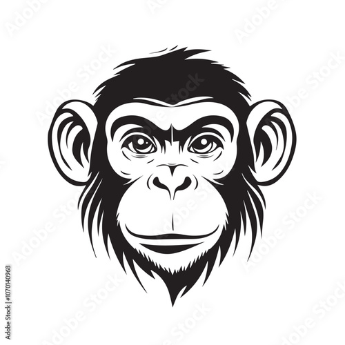 Wallpaper Mural Monkey In cartoon, hand-drawn flat style. image for social media, websites and UI. Isolated 2D vector design in logo, icon, sketch style, simple line vector, single color. AI Generative Art. Torontodigital.ca