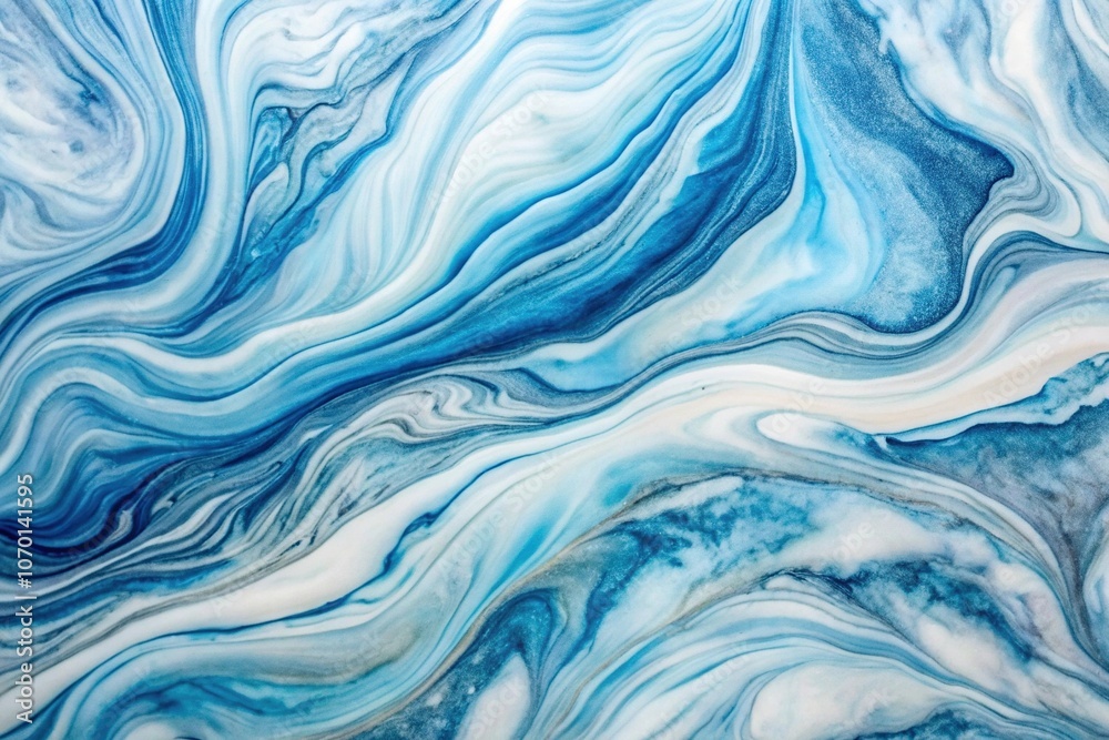 Abstract marble background with blue and white swirling veins, extreme close-up Abstract marble background with blue and white swirling veins, extreme close-up