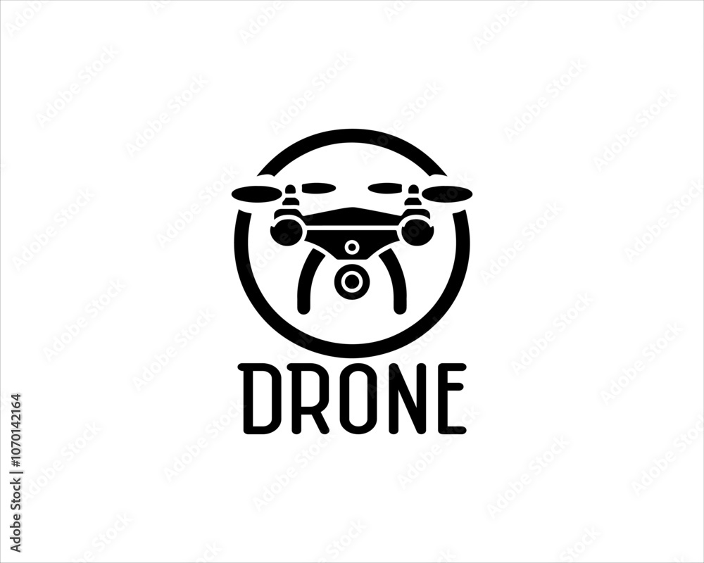 Drone Silhouette Vector Icon Logo Design Illustration 