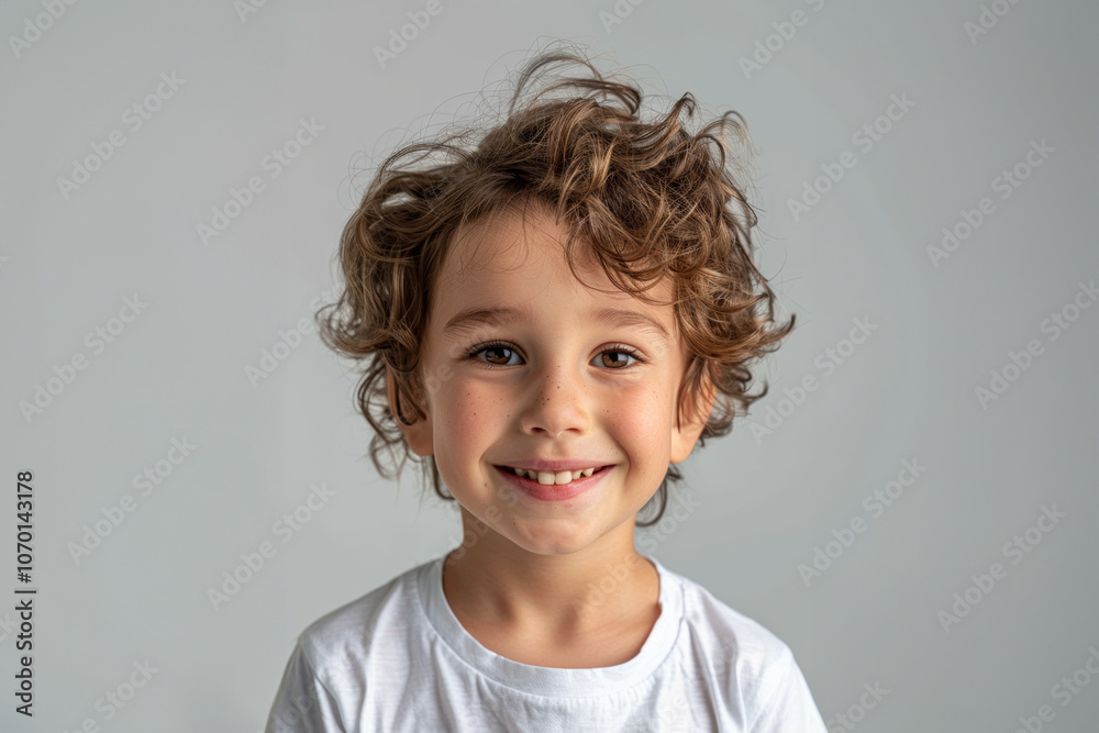 A young boy, dressed casually, smiles brightly against a neutral background, his relaxed pose and vibrant personality embodying innocence and happiness. A young boy, dressed casually, smiles brightly against a neutral background, his relaxed pose and vibrant personality embodying innocence and happiness.