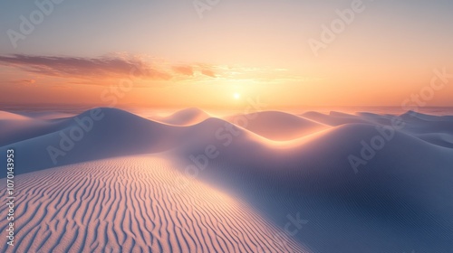 Sunset Over White Sand Dunes