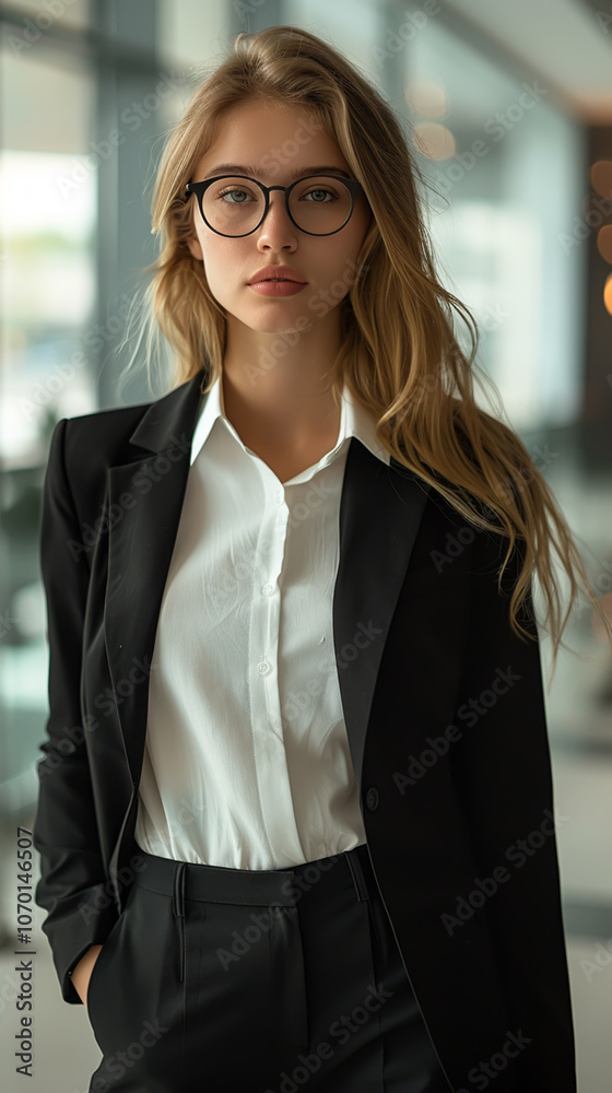 Professional Businesswoman in Modern Office Attire - Stock Photography for Corporate Use Professional Businesswoman in Modern Office Attire - Stock Photography for Corporate Use