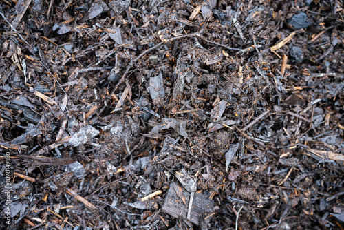 compost ring making compost pile on a farm holding microorganisms storing carbon sustainable regenerative food farm in a field on an agricultural farm in australia photo