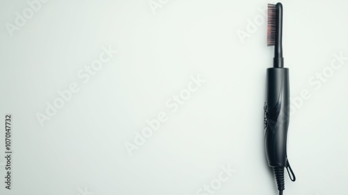 Curling iron on a white background, top view, sharp details photo