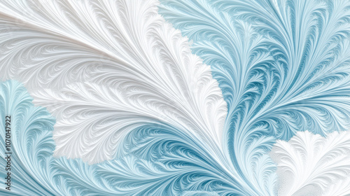 Swirling Snowstorm: Fluid White and Blue Winter Abstraction