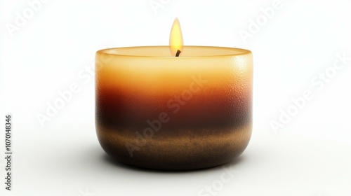 Candle on a white background, side view, sharp details