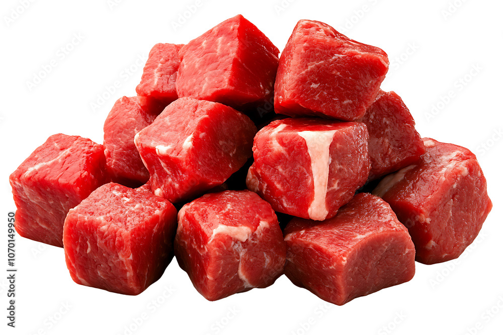 Raw beef, sliced, for cooking