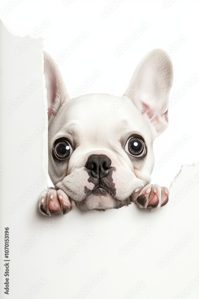 French bulldog puppy with big eyes, isolated on white background French bulldog puppy with big eyes, isolated on white background