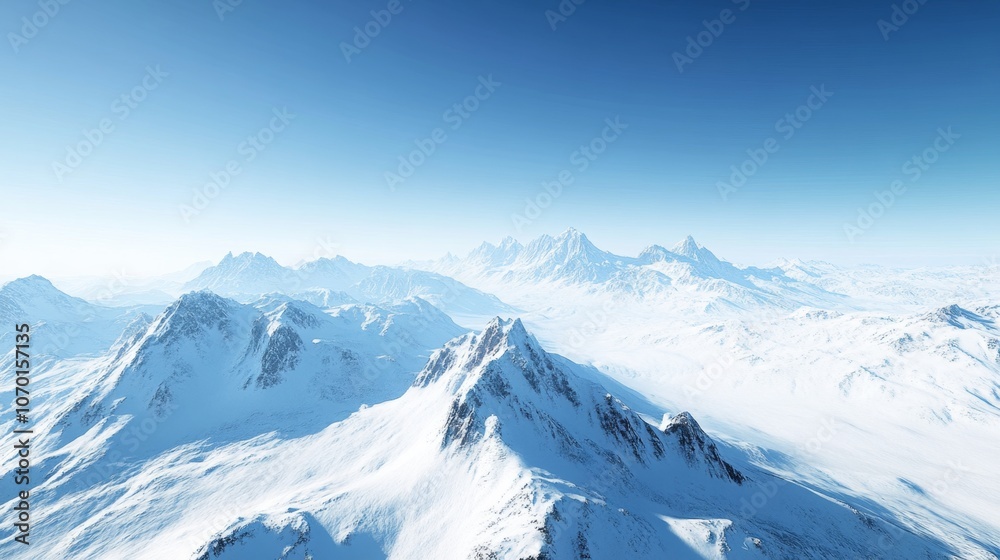 Breathtaking Snow-Covered Mountain Range in Winter Breathtaking Snow-Covered Mountain Range in Winter