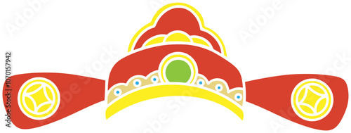 Chinese traditional God of Wealth hat illustration