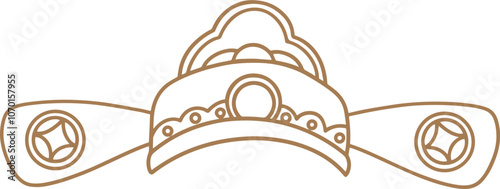 Chinese traditional God of Wealth hat illustration