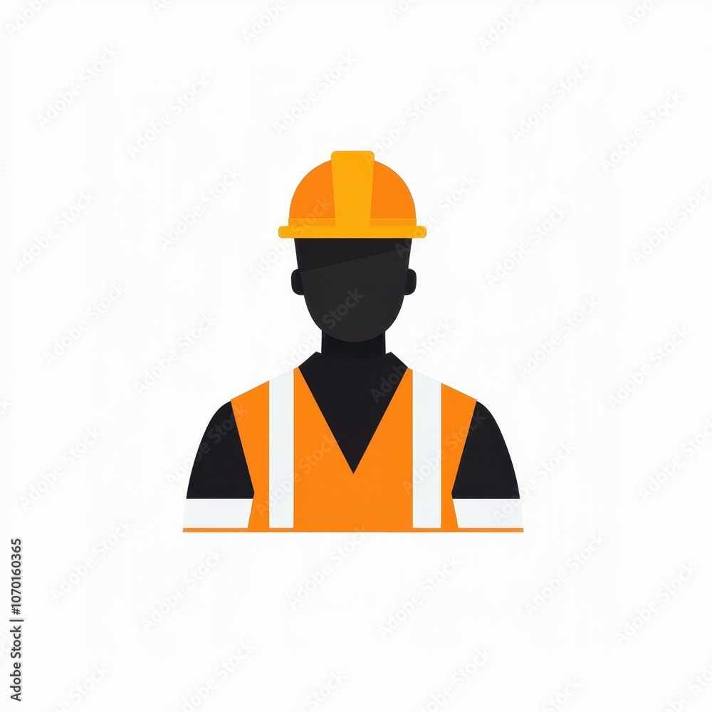 Modern worker icon with safety vest Modern worker icon with safety vest