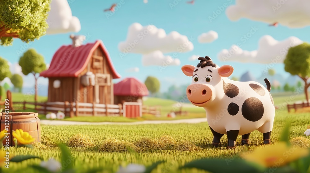 Cows grazing on fresh hay in a picturesque dairy farm setting showcasing sustainable farming practices Cows grazing on fresh hay in a picturesque dairy farm setting showcasing sustainable farming practices