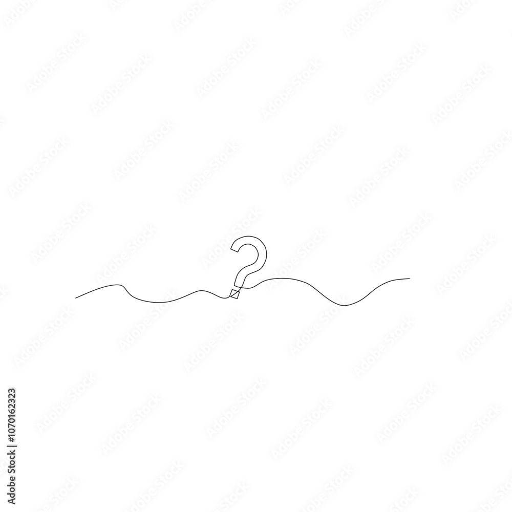 Question mark one line drawing Question mark one line drawing