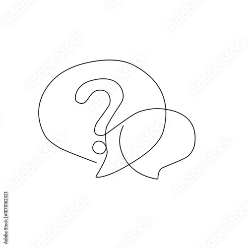 Question mark one line drawing 