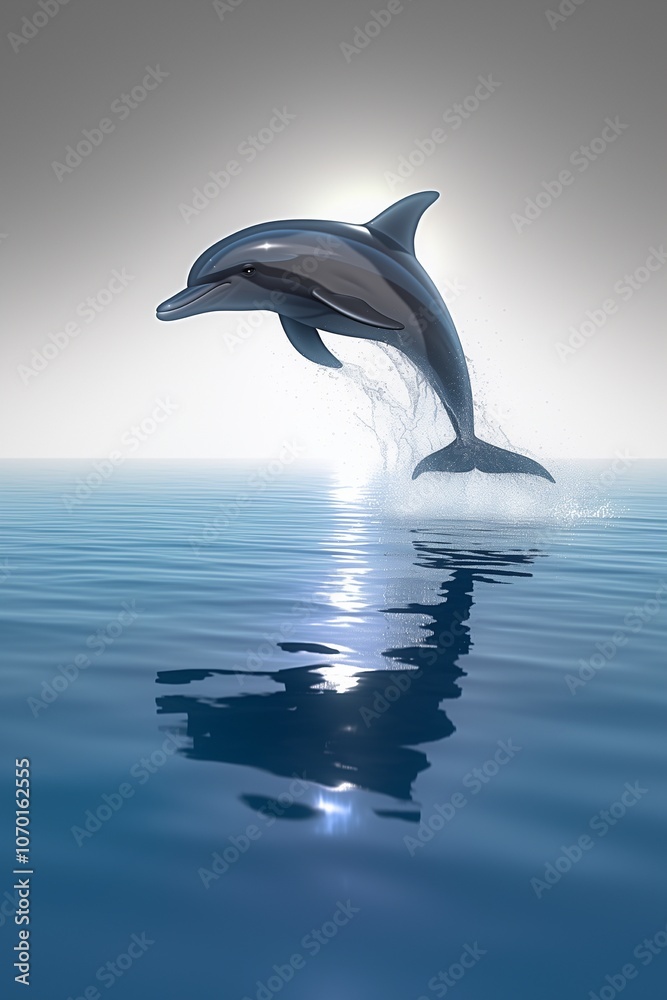 Silhouette of a dolphin jumping out of the water Silhouette of a dolphin jumping out of the water