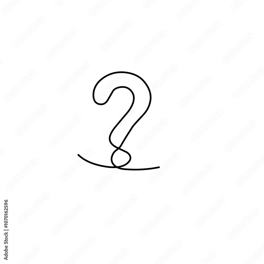 Question mark one line drawing Question mark one line drawing