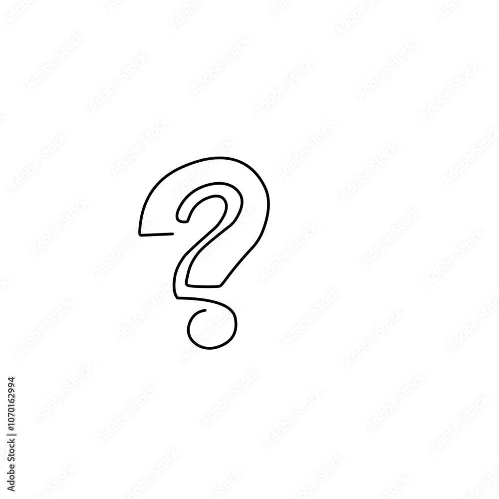 Question mark one line drawing Question mark one line drawing