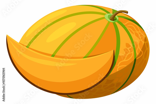 Orange cantaloupe melon isolated on a white background