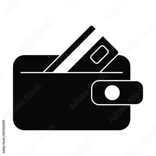 Wallet icon vector on white background
