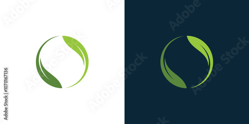  Simple leaf logo that rotates regularly, leaf circular logo, simple leaf.