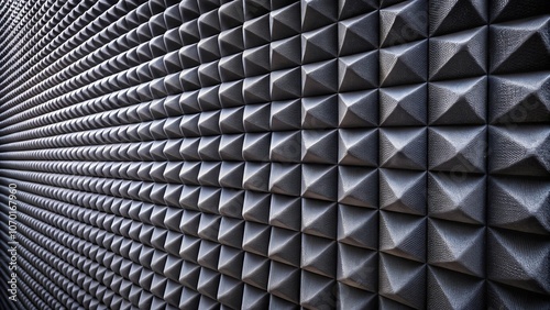 Acoustic foam wall texture in black color for soundproof recording studio