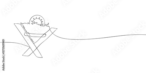 A single line drawing of the Christ in a manger. Continuous line christmas feeder for animals icon. One line icon. Vector illustration.