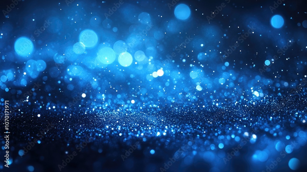 Striking Abstract Background Featuring Glowing Blue Lights and Ethereal Bokeh Effects, Creating a Sense of Depth and Movement, Ideal for High-Tech Themes and Creative Visual Content