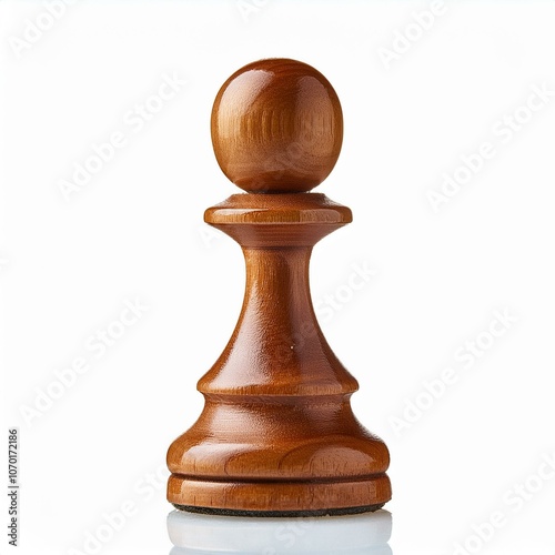 Classic Wooden Chess Pawn white background 