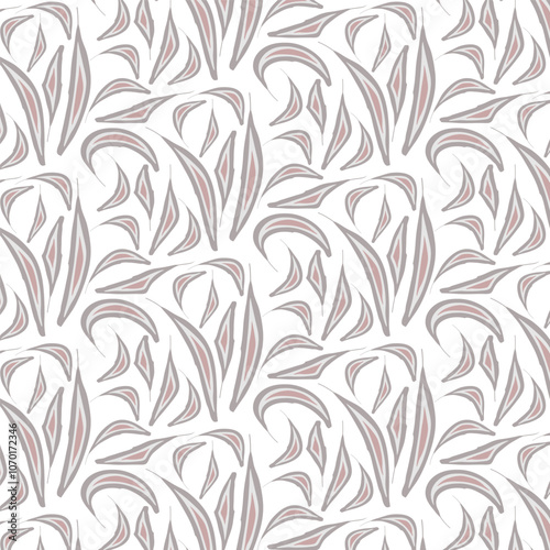 Gray - pink leaves on a light background