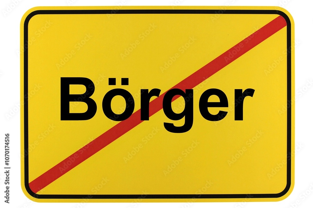 Illustration eines Ortsschildes der Gemeinde Börger in Niedersachsen Illustration eines Ortsschildes der Gemeinde Börger in Niedersachsen