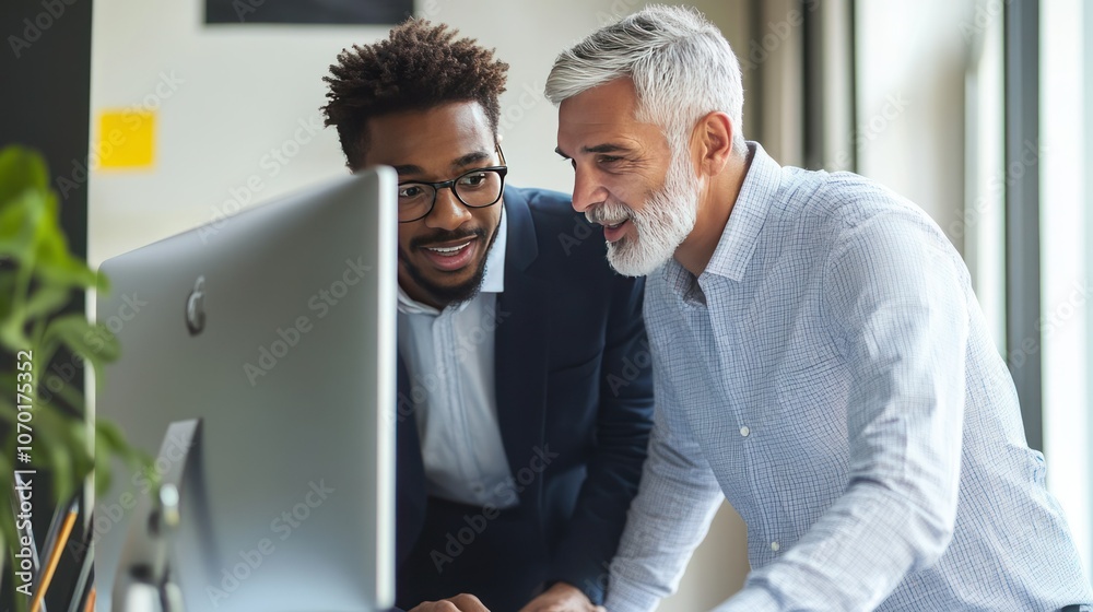 Two Professionals Collaborating at a Desk Two Professionals Collaborating at a Desk