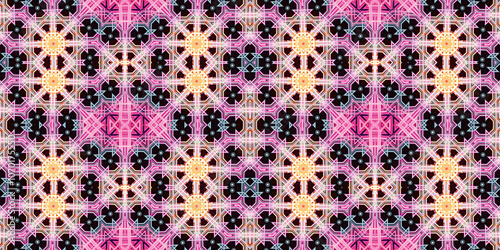 Seamless kaleidoscope pattern. The texture of the woven pattern. Endless pattern