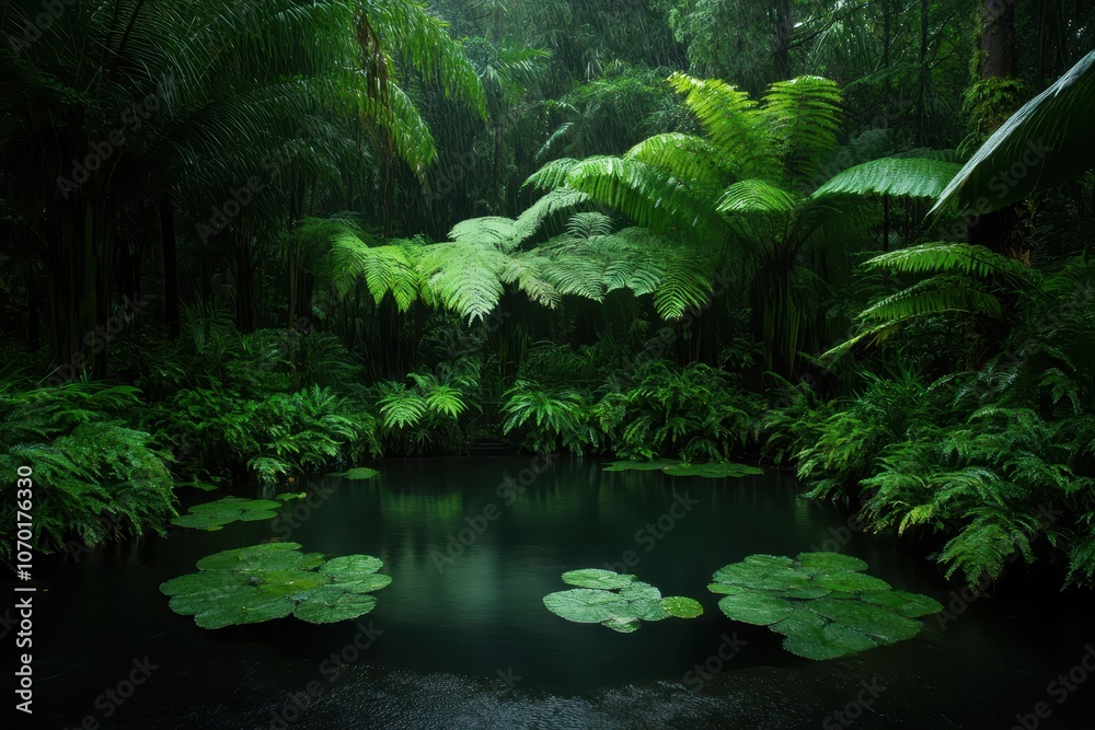 Lush Green Rainforest with Cleared Areas: A Contrast of Nature's Beauty and Human Impact on the Environment. Lush Green Rainforest with Cleared Areas: A Contrast of Nature's Beauty and Human Impact on the Environment.