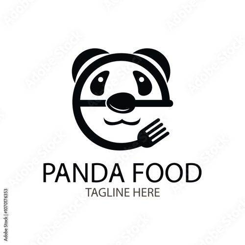 panda food logo design vector
