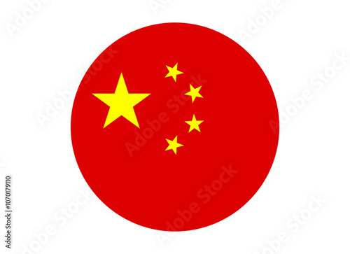 China Flag icon. Round flag of china icon design, vector illustration
