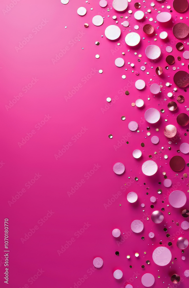 Festive background, pink fabric with sequins, neon background, curtain, full frame Festive background, pink fabric with sequins, neon background, curtain, full frame