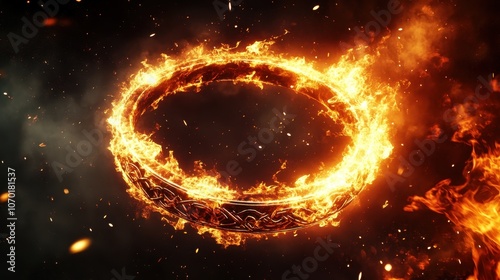 Flaming Ring in Dramatic Scene 