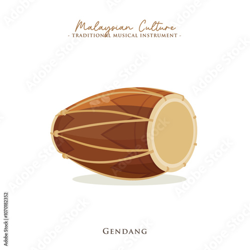 Vector illustration of malaysian musical instrument called gendang