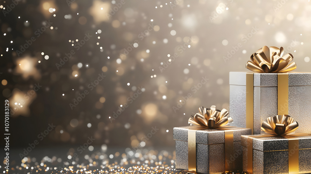 Luxurious gold & silver gifts gleam, a festive New Year's celebration awaits! Luxurious gold & silver gifts gleam, a festive New Year's celebration awaits!